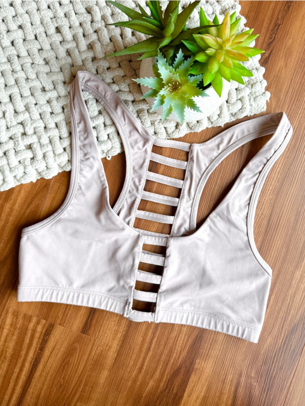 PINK | Ultimate Unlined Cutout Active Bra in Dusty Mauve | Small